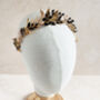 Black Crystal And Gold Leaf Bridal Crown, thumbnail 2 of 7