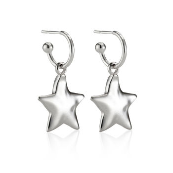 Star Charm Hoop Earrings, 3 of 7