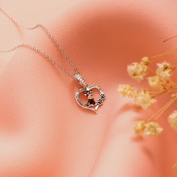 Schnauzer Sterling Silver Heart Necklace Personalised Gift, 3 of 7