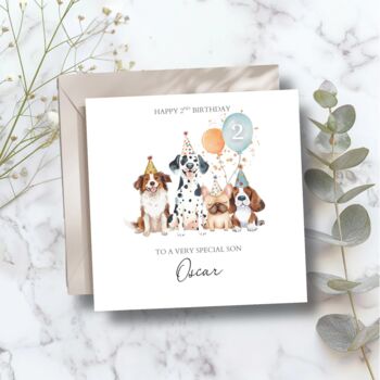Dogs Birthday Card, Party Dogs Card For Son, Nephew, Grandson Any Relationship, 4 of 5
