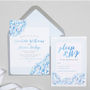 Hydrangea Blue Wedding Invitation, thumbnail 4 of 4