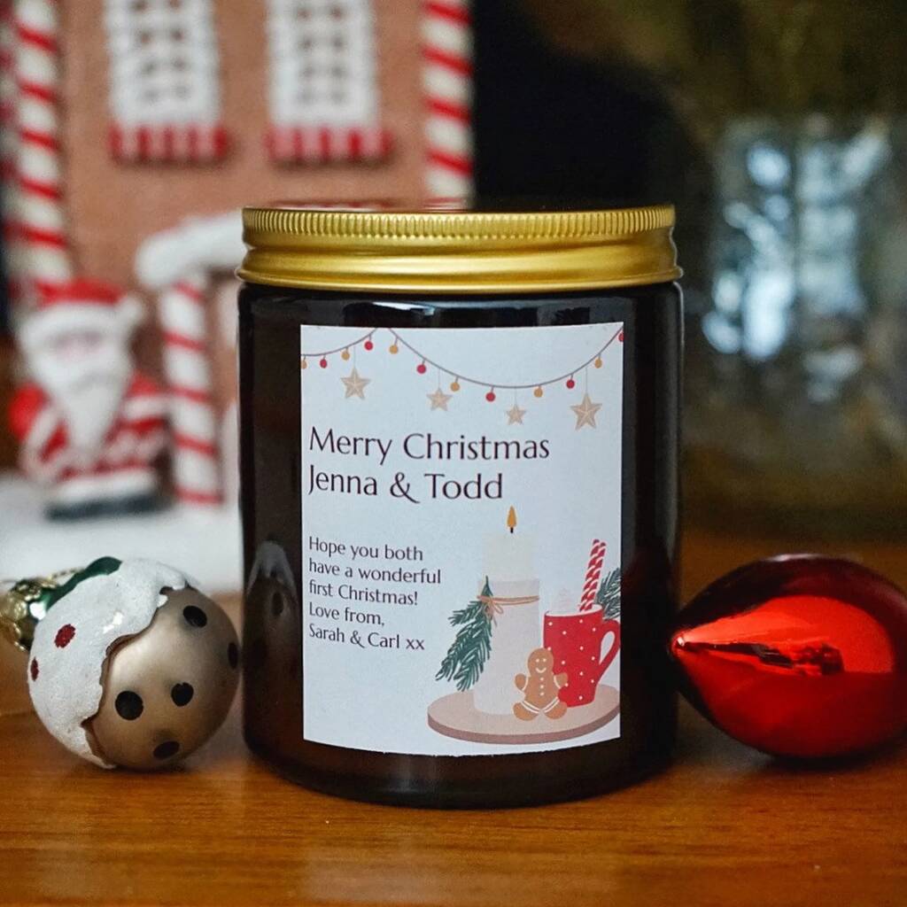 Personalised Christmas Candle Gift Gingerbread Man By Otter Candle Co