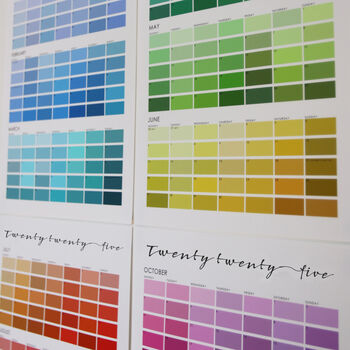 Paint Chip Colour Swatch Wall Planner 2025, 9 of 12