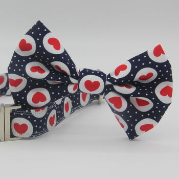 Red Hearts On Navy Dog Bow Tie, 10 of 11