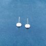 Black Onyx Stone 10 Mm Stud Earrings, Sterling Silver Unisex Studs, thumbnail 5 of 7