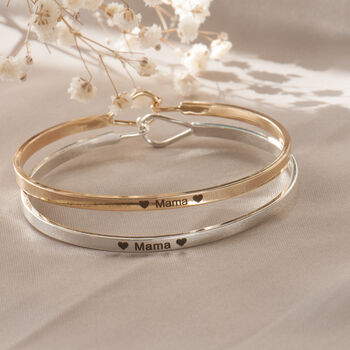 Mama Skinny Brass Bangle, Gift For New Mum, Mother To Be, Baby Shower Gift, Reveal Party Gift, 2 of 11