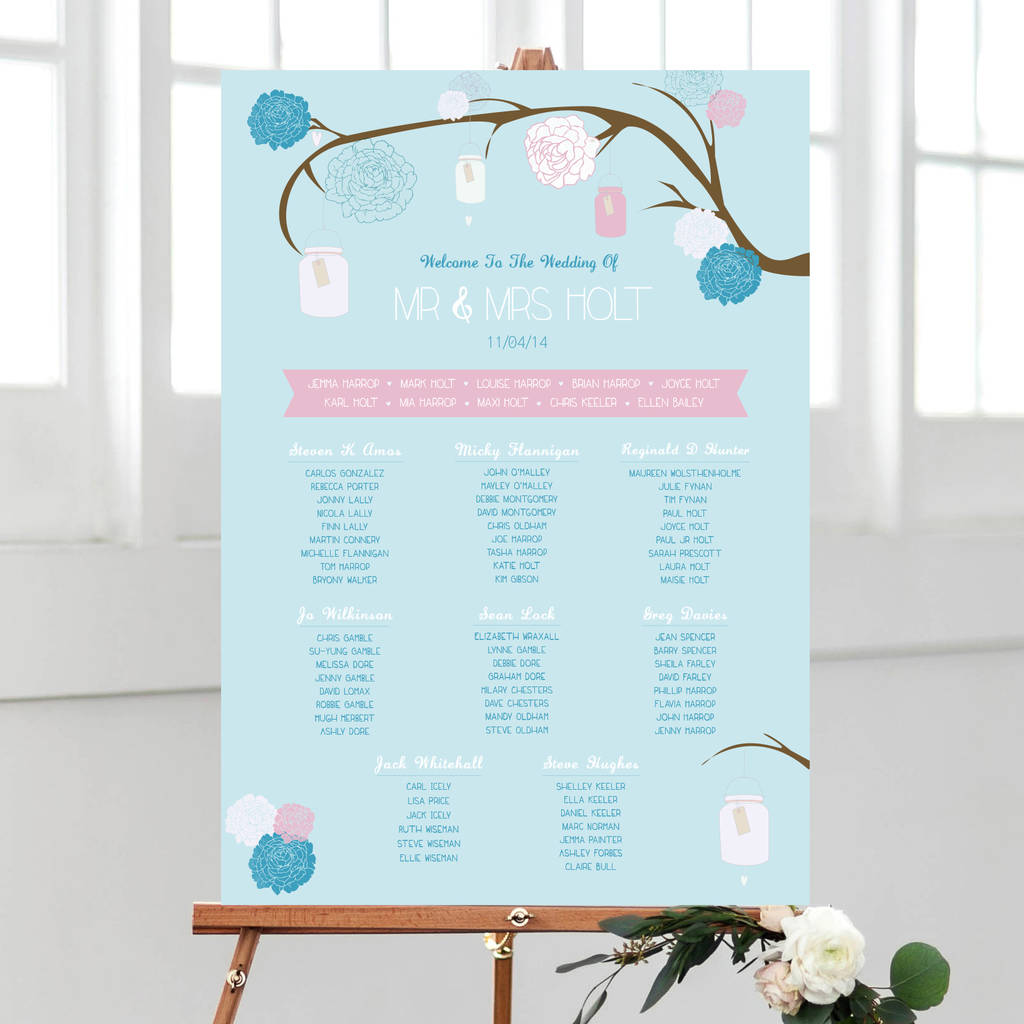 French Floral Vintage Style Table Plan, 1 of 9