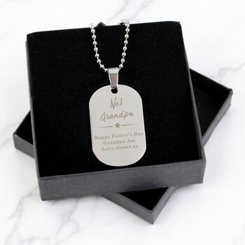 Personalised No.One Stainless Steel Dog Tag Necklace, 3 of 7