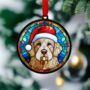 Goldendoodle In Santa Hat Suncatcher Decoration, thumbnail 3 of 6