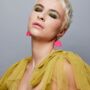 The Saskia Gold And Pink Drop Statement Earrings, thumbnail 2 of 2