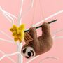 Personalised Felt Sloth And Flower Decoration, thumbnail 2 of 8