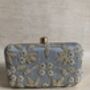 Grey Handcrafted Pearl Rectangular Clutch Bag, thumbnail 1 of 9