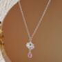 Lotus Pink Cubic Zirconia Sterling Silver Necklace, thumbnail 8 of 9