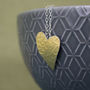 Golden Watercolour Oak Heart Pendant, thumbnail 1 of 4