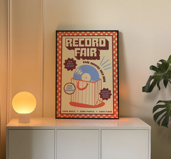 Record Fair Print | Vinyl Record Wall Art | Music Inspired Poster | Retro Mid Century Decor, 5 of 9