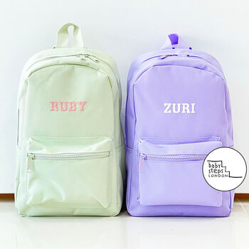 Lilac Personalised Name And Design Unisex Mini Backpack, 3 of 6