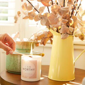 Love Lights Scented Affirmation Candle I Am Worthy, 5 of 5