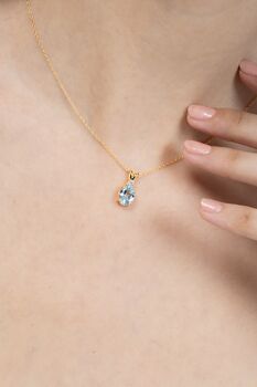 Blue Topaz Necklace In Sterling Silver And Gold Vermeil, 8 of 9