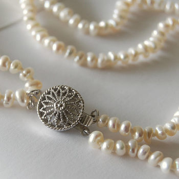 Vintage Style Double Strand Seed Pearl Necklace, 2 of 4