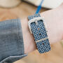 'Navy Tie' Leather Smartwatch Strap; Handmade Band, thumbnail 2 of 9