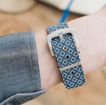 'Navy Tie' Leather Smartwatch Strap; Handmade Band, 2 of 9