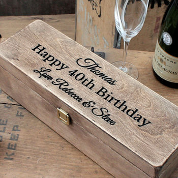 Happy Birthday Personalised Wooden Wine Box, 4 of 4