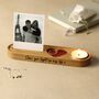 Personalised Candle And Photo Stand, With Red Leather Heart Jewellery Tray – Romantic Valentine’s Gift, thumbnail 1 of 7
