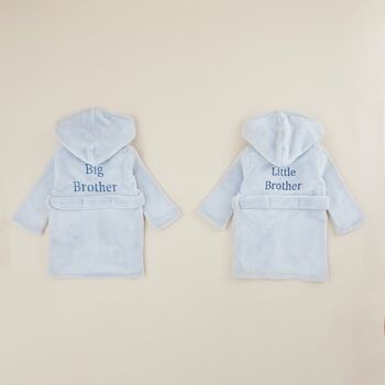 Big And Little Brother Blue Dressing Gown Set, 2 of 2