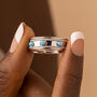 Personalised Sterling Silver Turquoise Stud Spinner Ring, thumbnail 2 of 12
