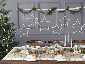 Wooden Gold Glitter Star Decorations, 3 of 4