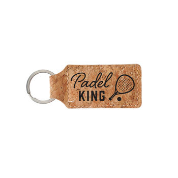 Rectangular Cork Keyring 'Padel King' | Padel | Racket Sport | Keyring | Novelty, 2 of 2