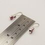 Red Ruby Sterling Silver Drop Earrings, thumbnail 4 of 6