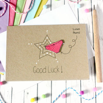 Personalised Good Luck Card With Lucky Pants, 2 of 8