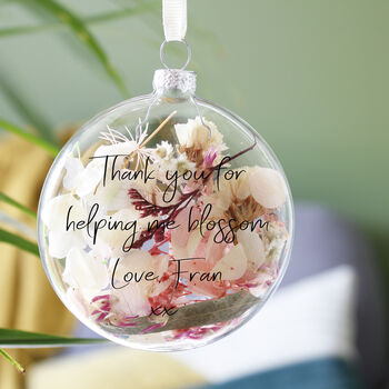 Personalised Dried Flower Filled Bauble For Mum, 7 of 8