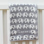 Personalised Knitted Elephant Baby Blanket, thumbnail 11 of 11