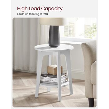 Small Round Table Side Table With Lower Shelf, 6 of 12