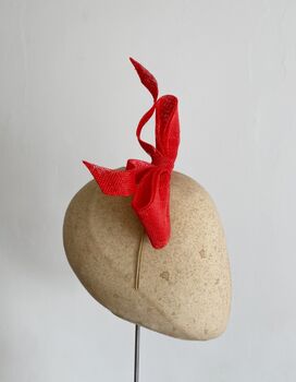 Sculptural Red Bow Fascinator 'Ava', 7 of 11