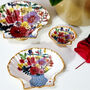 Floral Artist Shell Trinket Dish Bowl: Winter Bouquet, thumbnail 1 of 5