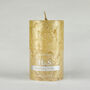 G Decor Adeline Gold Metallic Textured Pillar Candle, thumbnail 5 of 7