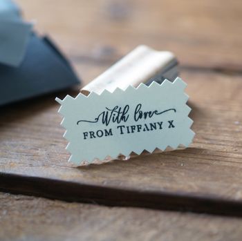 With Love Gift Wrapping Personalised Rubber Stamp, 2 of 4
