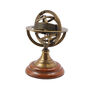 22cm Bronze Armillary Sphere With Wooden Base, thumbnail 3 of 5