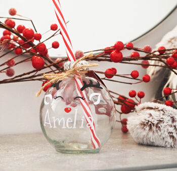 Personalised Bauble Theme Drinking Glass, 2 of 11