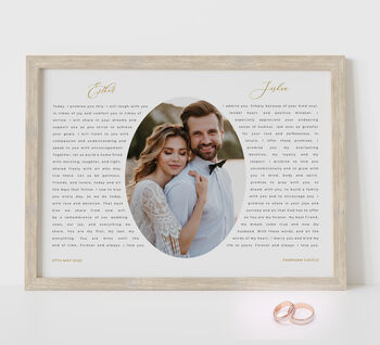 Personalised His And Hers Wedding Vows Photo Print, 5 of 7
