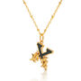 Gold Plated X Initial Necklace With Green Marble, thumbnail 2 of 6