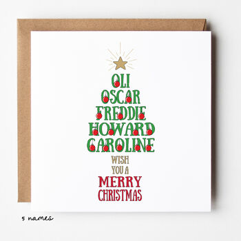 Christmas Name Tree Christmas Cards 10 Pack, 2 of 5