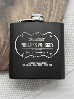 Personalised Whiskey Vintage Hip Flask, 9 of 12