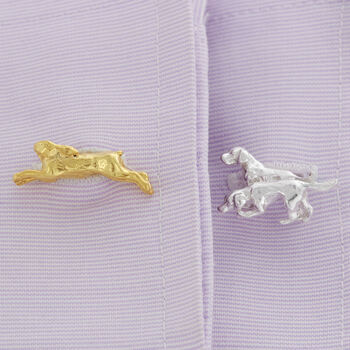 Hare And Hounds Cufflinks In Silver , 18ct Gold, 2 of 3