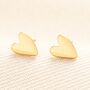 Stainless Steel Delicate Heart Stud Earrings In Gold, thumbnail 1 of 2