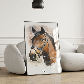 Personalised Watercolour Horse Or Pet Portrait, 3 of 12