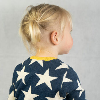 Stars Knitted Romper In Navy, 4 of 9